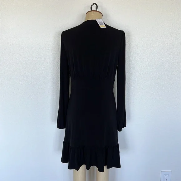 MICHAEL Michael Kors Women’s Long Sleeve Lace-Up Dress Black Size M - Picture 5 of 12